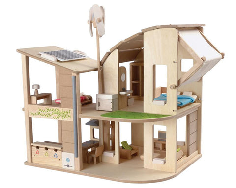 Green Dollhouse Casita de Muñecas Sustentable con Muebles de Plan Toys 7156